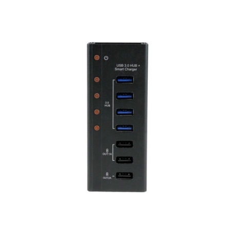 StarTech.com 7 Port USB 3.0 Charging Hub - 4 x USB-A, 3 x USB-A Dedicated Charging Ports - Powered Mountable USB Charging Station (ST4300U3C3) - Hub - 4 x SuperSpeed USB 3.0 - desktop - for P / N: PEXUSB3S3GE, SVA12M5NA, USB312SAT3CB, USB315CB2M, USBLT1MWS, USBLTM1MBK, USBLTM1MWH - 1