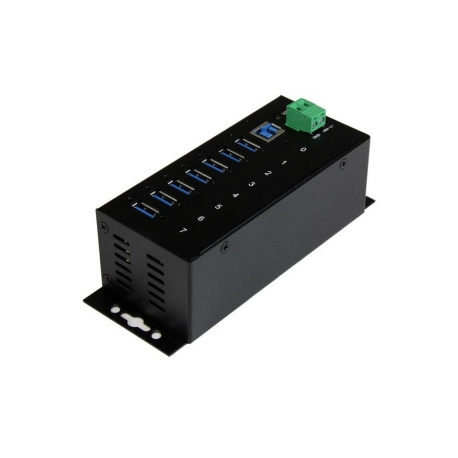 StarTech.com 7 Port Industrial USB 3.0 Hub - ESD Protection - Hub - 7 x SuperSpeed USB 3.0 - DIN rail mountable, wall-mountable - DC power - for P / N: ITB20D3250, USB312SAT3CB, USB315CB2M, USBLT1MWS, USBLT2MBR, USBLTM1MBK, USBLTM1MWH - 1