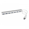 StarTech.com 7 Port Compact USB 3.0 Hub with Built-in Cable - Aluminum USB Hub - Silver USB3 Hub with 20W Power Adapter (ST73007UA) - USB peripheral sharing switch - 7 x SuperSpeed USB 3.0 - desktop
