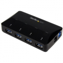 StarTech.com 4-Port USB 3.0 Hub plus Dedicated Charging Port - 1 x 2.4A Port - Desktop USB Hub and Fast-Charging Station (ST53004U1C) - USB peripheral sharing switch - 4 x SuperSpeed USB 3.0 - desktop - for P / N: SDMSDRWU3AC, USB312SAT3CB, USB315CB2M, USBLT1MWS, USBLT2MBR, USBLTM1MBK, USBLTM1MWH