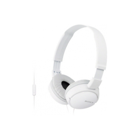 Sony MDR-ZX110AP - Headphones with mic - full size - wired - 3.5 mm jack - white - 1