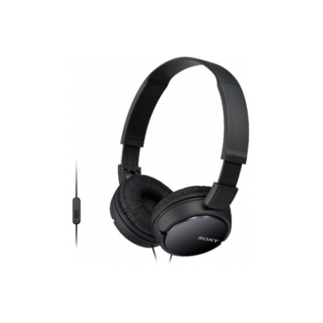 Sony MDR-ZX110AP - Headphones with mic - full size - wired - 3.5 mm jack - black - 1