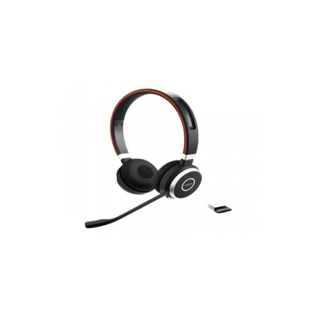 Jabra Evolve 65 MS stereo - Headset - on-ear - Bluetooth - wireless - NFC - USB - Certified for Skype for Business - 0