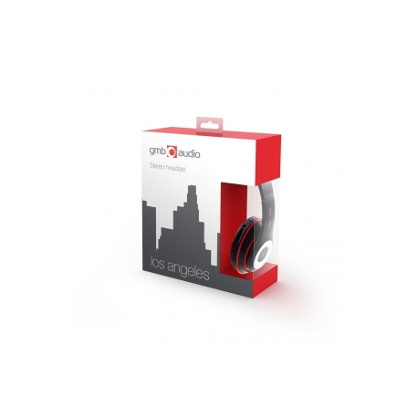 Gembird Los Angeles - Headphones with mic - full size - wired - 3.5 mm jack - black - 0