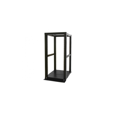 StarTech.com 25U Open Frame Server Rack - 994lb Capacity - 4 Post Adjustable Depth (18.3" to 39.3") Network / Communications Equipment Rack w /  Casters (4POSTRACK25) - Rack - flat black - 25U - for P / N: CABCAGENUTS6, CABSCREWM52, CABSCREWSM6, CABSCRWM520, CABSCRWM620, CABSCRWS1224 - 0