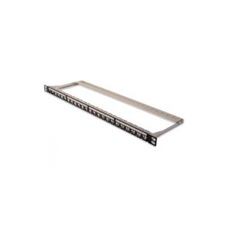 DIGITUS Professional DN-91422 - Patch panel - CAT 6a - STP - black, RAL 9005 - 0.5U - 19" - 24 ports - 0