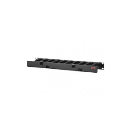 APC Horizontal Cable Manager Single-Sided with Cover - Rack cable management kit - black - 1U - 19" - for P / N: SMTL1000RMI2UC, SMX1000C, SMX1500RM2UC, SMX1500RM2UCNC, SMX750C, SMX750CNC - 0