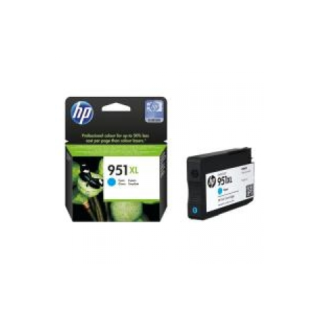 HP 951XL - High Yield - cyan - original - Officejet - ink cartridge - for Officejet Pro 251dw, 276dw, 8100, 8600, 8600 N911a, 8610, 8615, 8616, 8620, 8625, 8630 - 0