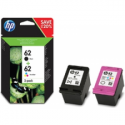 HP 62 Twin Pack - 2-pack - colour (cyan, magenta, yellow), pigmented black - original - black, colour (cyan, magenta, yellow) - ink cartridge - for ENVY 55XX, 56XX, 76XX; Officejet 200, 250, 252, 57XX, 8040