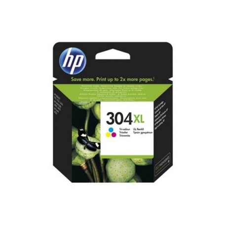 HP 304XL - High Yield - colour (cyan, magenta, yellow) - original - ink cartridge - for AMP 130; Deskjet 26XX, 37XX; Envy 50XX - 1