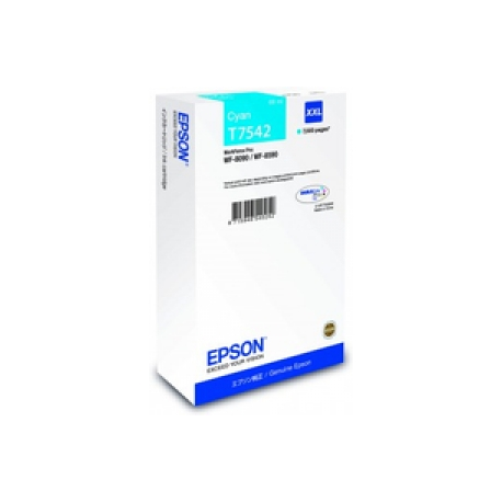 Epson T7542 - 69 ml - XXL size - cyan - original - ink cartridge - for WorkForce Pro WF-8090, WF-8090 D3TWC, WF-8090DW, WF-8590, WF-8590 D3TWFC, WF-8590DWF - 0
