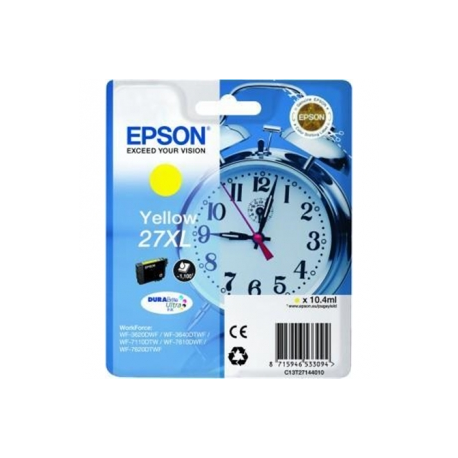 Epson 27XL - 10.4 ml - XL - yellow - original - ink cartridge - for WorkForce WF-3620, WF-3640, WF-7110, WF-7210, WF-7610, WF-7620, WF-7710, WF-7715, WF-7720 - 0