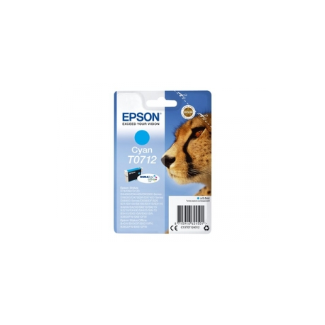 Epson T0712 - 5.5 ml - cyan - original - ink cartridge - for Stylus DX9400, SX115, SX210, SX215, SX218, SX415, SX515, SX610; Stylus Office BX310, BX610 - 0