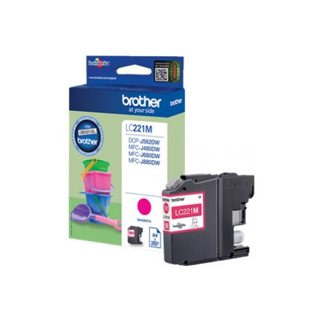 Brother LC221M - Magenta - original - ink cartridge - for Brother DCP-J562DW, MFC-J480DW, MFC-J680DW, MFC-J880DW - 0