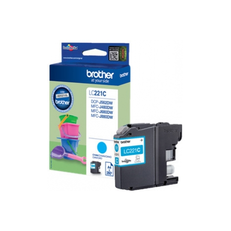 Brother LC221C - Cyan - original - ink cartridge - for Brother DCP-J562DW, MFC-J480DW, MFC-J680DW, MFC-J880DW - 1