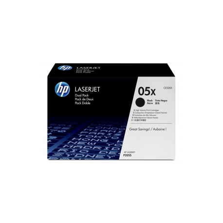 HP 05X - 2-pack - High Yield - black - original - LaserJet - toner cartridge (CE505XD) - for LaserJet P2054, P2055, P2056, P2057 - 0