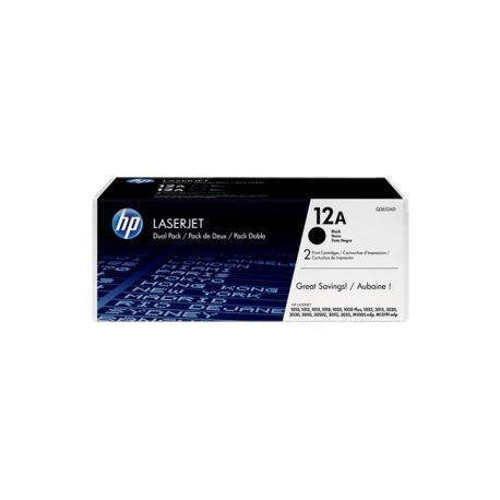HP 12A - 2-pack - black - original - LaserJet - toner cartridge (Q2612AD) - for LaserJet 10XX, 30XX, M1005, M1319 - 0