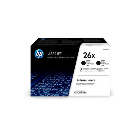 HP 26X - 2-pack - High Yield - black - original - LaserJet - toner cartridge (CF226XD) - for LaserJet Pro M402, MFP M426 - 1