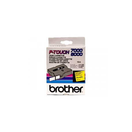 Brother TX651 - Black on yellow - Roll (2.4 cm x 15 m) 1 cassette(s) laminated tape - for P-Touch PT-7000, PT-8000 - 2
