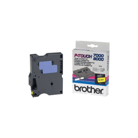 Brother TX631 - Black on yellow - Roll (1.2 cm x 15 m) 1 cassette(s) laminated tape - for P-Touch PT-30, PT-7000, PT-8000, PT-PC - 1