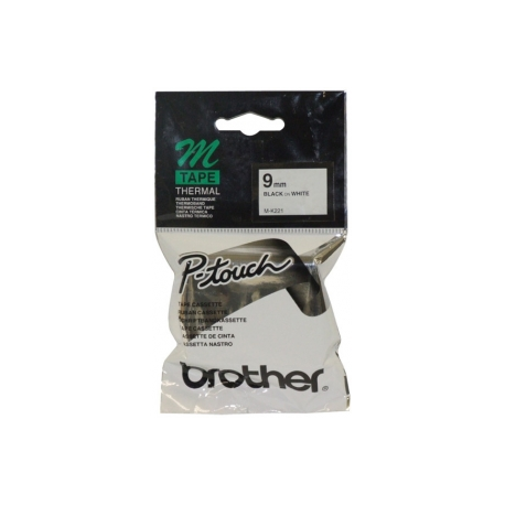 Brother M-K221BZ - Black on white - Roll (0.9 cm x 8 m) 1 cassette(s) label tape - for P-Touch PT-55, PT-65, PT-75, PT-80, PT-85, PT-90, PT-BB4, PT-M95 - 2