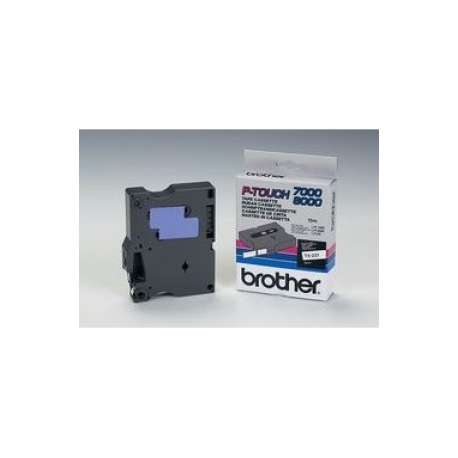 Brother - Black, white - Roll (0.9 cm x 15.2 m) 1 cassette(s) laminated tape - for P-Touch PT-7000, PT-8000, PT-PC - 0