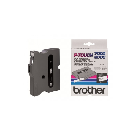 Brother - Black, white - Roll (1.2 cm x 15.2 m) 1 cassette(s) laminated tape - for P-Touch PT-7000, PT-8000, PT-PC - 2