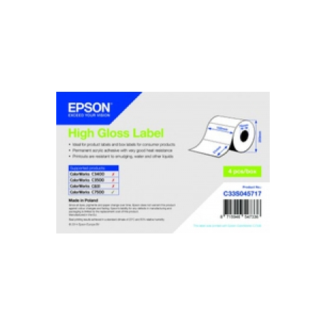 Epson - High-glossy - permanent acrylic adhesive - 102 x 51 mm 2310 label(s) (1 roll(s) x 2310) die cut labels - for ColorWorks C7500, C7500G, CW-C6000Ae, CW-C6000Pe, TM-C7500G - 0
