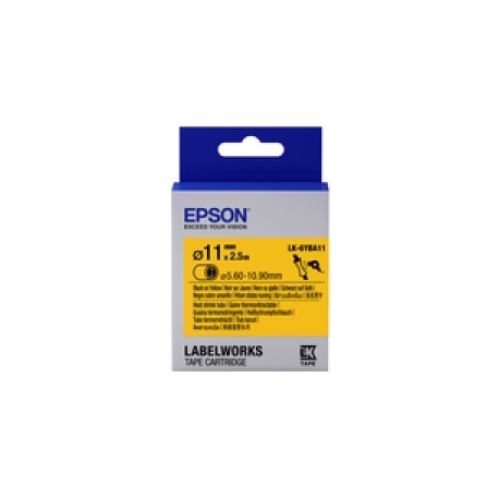 Epson LabelWorks LK-6YBA11 - Black on yellow - Roll (1.1 cm x 2.5 m) 1 roll(s) tube - for LabelWorks LW-1000, 300, 400, 600, 700, 900, Z5000, Z5010, Z700, Z710, Z900 - 1