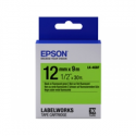 Epson LabelWorks LK-4GBF - Black on green - Roll (1.2 cm x 9 m) 1 cassette(s) label tape - for LabelWorks LW-1000, 300, 400, 600, 700, 900, K400, Z5000, Z5010, Z700, Z710, Z900