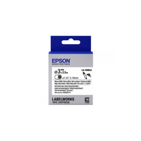 Epson LabelWorks LK-4WBA3 - Black on white - Roll (0.3 cm x 2.5 m) 1 roll(s) tube - for LabelWorks LW-1000, 300, 400, 600, 700, 900, K400, Z5000, Z5010, Z700, Z710, Z900 - 0