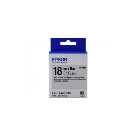 Epson LabelWorks LK-5SBE - Black on matte silver - Roll (1.8 cm x 9 m) 1 cassette(s) label tape - for LabelWorks LW-1000, 400, 600, 700, 900, K400, Z5000, Z5010, Z700, Z710, Z900 - 0