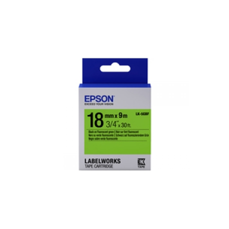 Epson LabelWorks LK-5GBF - Black on green - Roll (1.8 cm x 9 m) 1 cassette(s) label tape - for LabelWorks LW-1000, 400, 600, 700, 900, K400, Z5000, Z5010, Z700, Z710, Z900 - 1