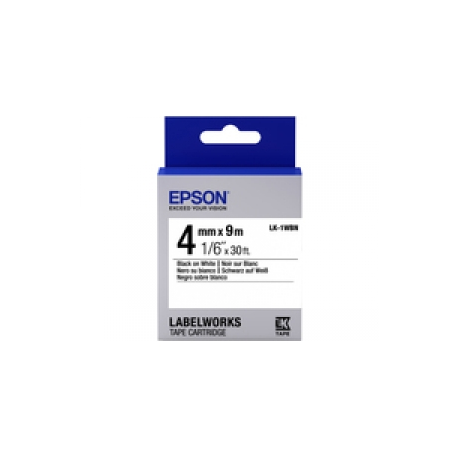 Epson LabelWorks LK-1WBN - Black on white - Roll (0.4 cm x 9 m) 1 cassette(s) label tape - for LabelWorks LW-1000, 300, 400, 600, 700, 900, K400, Z5000, Z5010, Z700, Z710, Z900 - 1