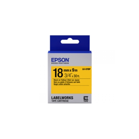 Epson LabelWorks LK-5YBP - Black on yellow - Roll (1.8 cm x 9 m) 1 cassette(s) label tape - for LabelWorks LW-1000, 400, 600, 700, 900, K400, Z5000, Z5010, Z700, Z710, Z900 - 0