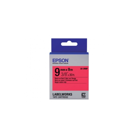 Epson LabelWorks LK-3RBP - Black on red - Roll (0.9 cm x 9 m) 1 cassette(s) label tape - for LabelWorks LW-1000, 300, 400, 600, 700, 900, K400, Z5000, Z5010, Z700, Z710, Z900 - 1