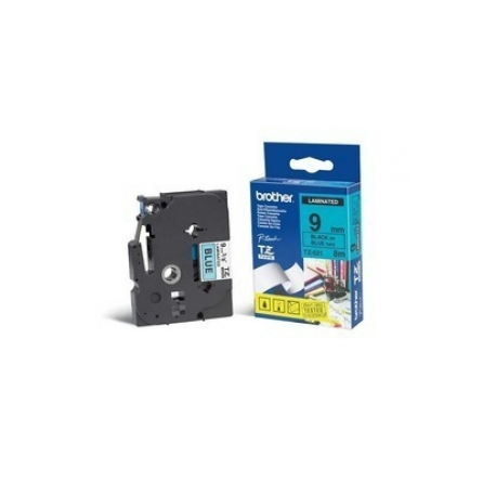 Brother TZe521 - Laminated tape - black on blue - Roll (0.9 cm x 8 m) 1 roll(s) - for P-Touch H200, PT-1010, 1080, 1280, 190, 2030, 2730, 3600, E300, H101, H105, H75, P750 for model: Brother BA9000, Brother P-Touch GL-H100, Brother P-Touch GL-H105, Brother P-Touch PT-1000, Brother P-Touch PT-1005FB, Brother P-Touch PT-1010, Brother P-Touch PT-1080, - 0
