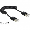 DeLOCK - USB cable - USB (M) to USB (M) - USB 2.0 - 60 cm - coiled - black