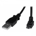 StarTech.com 2m Micro USB Cable Cord - A to Down Angle Micro B - Down Angled Micro USB Cable - 1x USB A (M), 1x USB Micro B (M) - Black (USBAUB2MD) - USB cable - Micro-USB Type B (M) to USB (M) - USB 2.0 - 2 m - 90° connector, molded - black