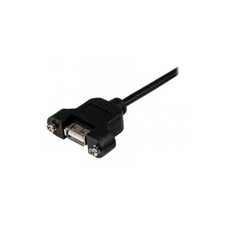 StarTech.com 3 ft Panel Mount USB Cable A to A F / M - Panel Mount USB Extension USB A-Female to A-Male Adapter Cable 3ft - USB-A (F) Port (USBPNLAFAM3) - USB extension cable - USB (F) to USB (M) - USB 2.0 - 91.4 cm - black - for P / N: UUSBOTG - 0