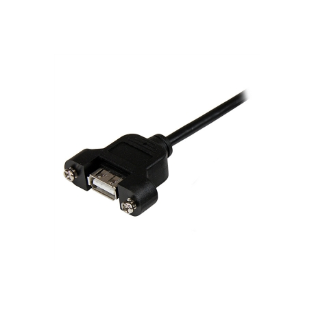StarTech.com 3 ft Panel Mount USB Cable A to A F / M - Panel Mount USB Extension USB A-Female to A-Male Adapter Cable 3ft - USB-A (F) Port (USBPNLAFAM3) - USB extension cable - USB (F) to USB (M) - USB 2.0 - 91.4 cm - black - for P / N: UUSBOTG - 1