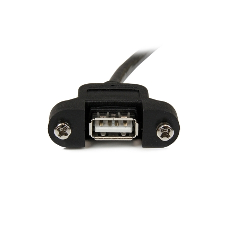 StarTech.com 3 ft Panel Mount USB Cable A to A F / M - Panel Mount USB Extension USB A-Female to A-Male Adapter Cable 3ft - USB-A (F) Port (USBPNLAFAM3) - USB extension cable - USB (F) to USB (M) - USB 2.0 - 91.4 cm - black - for P / N: UUSBOTG - 2