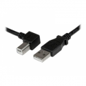 StarTech.com 2m USB 2.0 A to Left Angle B Cable Cord - 2 m USB Printer Cable - Left Angle USB B Cable - 1x USB A (M), 1x USB B (M) (USBAB2ML) - USB cable - USB Type B (M) to USB (M) - USB 2.0 - 2 m - left-angled connector - black