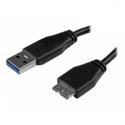 StarTech.com 15cm 6in Short Slim USB 3.0 A to Micro B Cable M / M - Mobile Charge Sync USB 3.0 Micro B Cable for Smartphones and Tablets (USB3AUB15CMS) - USB cable - Micro-USB Type B (M) to USB Type A (M) - USB 3.0 - 15 cm - molded - black - for P / N: HB30A4AIB, HB30C4AIB, HB31C4AB, S251BMU313, S251BMU3FP, S251BPU313, SMS1BMU313