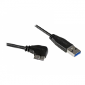 StarTech.com 0.5m 20in Slim Micro USB 3.0 Cable M / M - Right-Angle Micro-USB - USB 3.0 A to Micro B - Angled Micro USB 3.1 Gen 1 5Gbps (USB3AU50CMRS) - USB cable - Micro-USB Type B (M) to USB Type A (M) - USB 3.0 - 50 cm - molded, right-angled connector - black