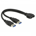 DeLOCK - USB internal to external cable - 19 pin USB 3.0 header (M) to USB Type A (M) - 25 cm - black