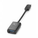 HP - USB adapter - USB Type A (F) to USB-C (M) - USB 3.0 - 14.08 cm - for ProBook 640 G5, 640 G8, 64X G2, 64X G3, 64X G4, 650 G4, 650 G5, 650 G8, 65X G2, 65X G3
