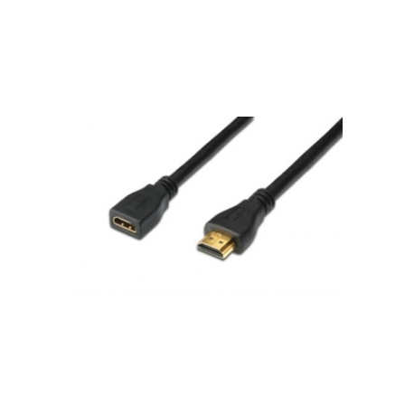 ASSMANN HDMI High Speed - HDMI extension cable with Ethernet - HDMI female to HDMI male - 2 m - triple shielded - black - 0