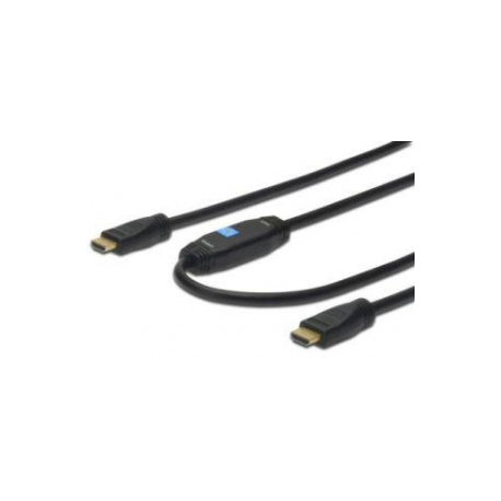 ASSMANN HDMI High Speed with Ethernet - HDMI cable with Ethernet - HDMI male to HDMI male - 15 m - double shielded - black - 0