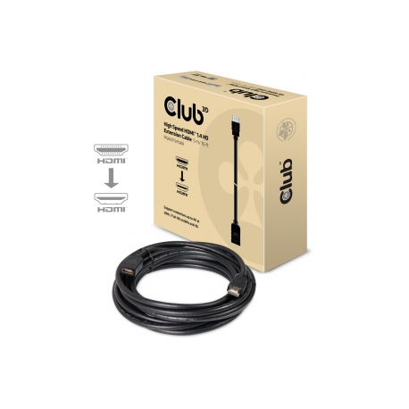 Club 3D - HDMI extension cable - HDMI male to HDMI female - 5 m - 4K support - 0